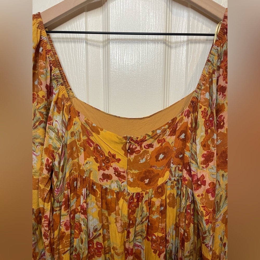 Vestique Whimsical Cottagecore Floral Poppy 3/4 Sleeve Maxi Dress Size Medium - Picture 10 of 10